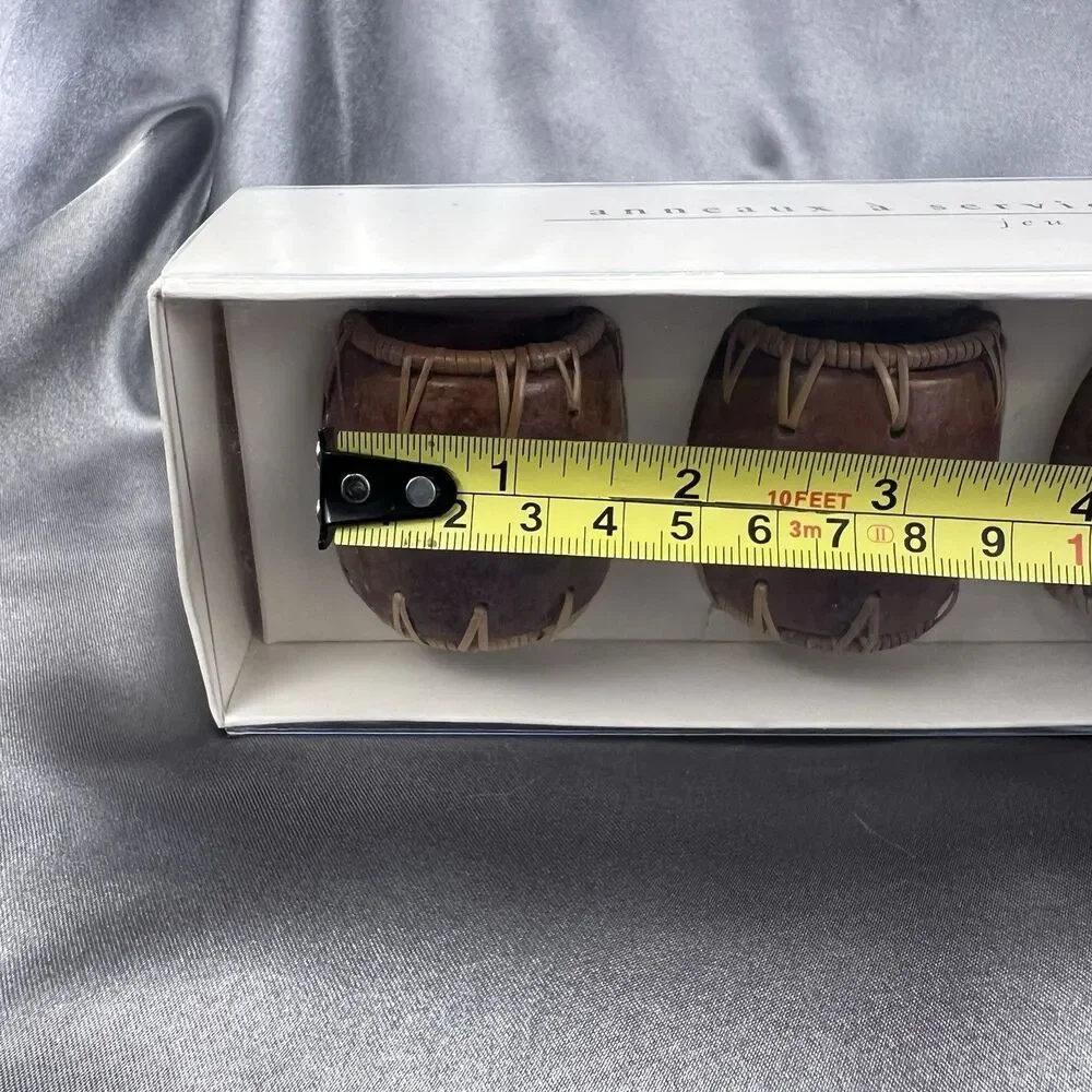 Pier 1 Imports Tamarind Napkin Rings Wooden Set of 4 Brown‎ Tan Handmade Gifts